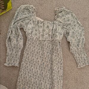 Elegant Floral Puff Sleeve Dress